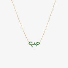 HOBB — 18K Gold & Emerald “Love” Necklace