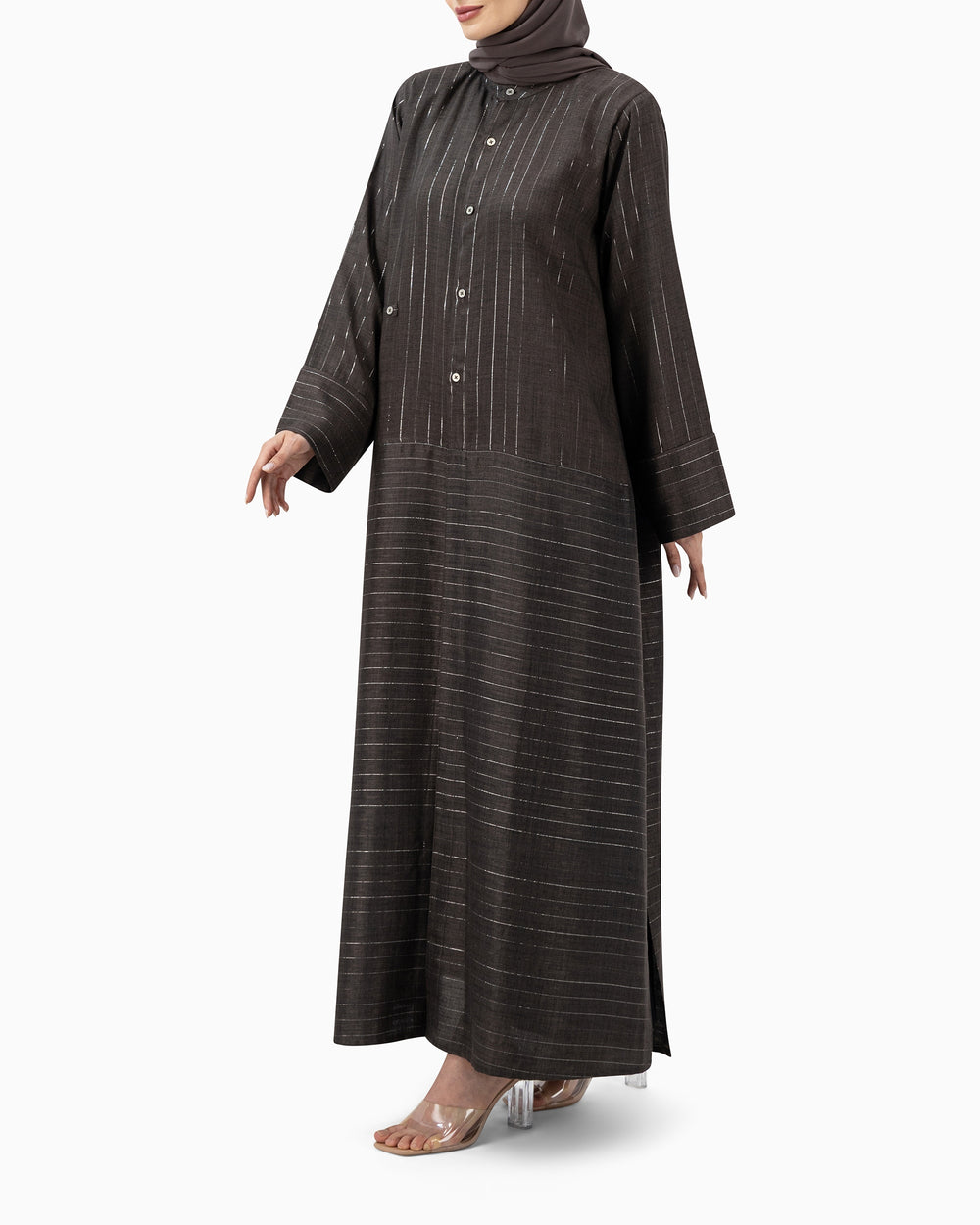 Abaya | Metallic Pinstripe