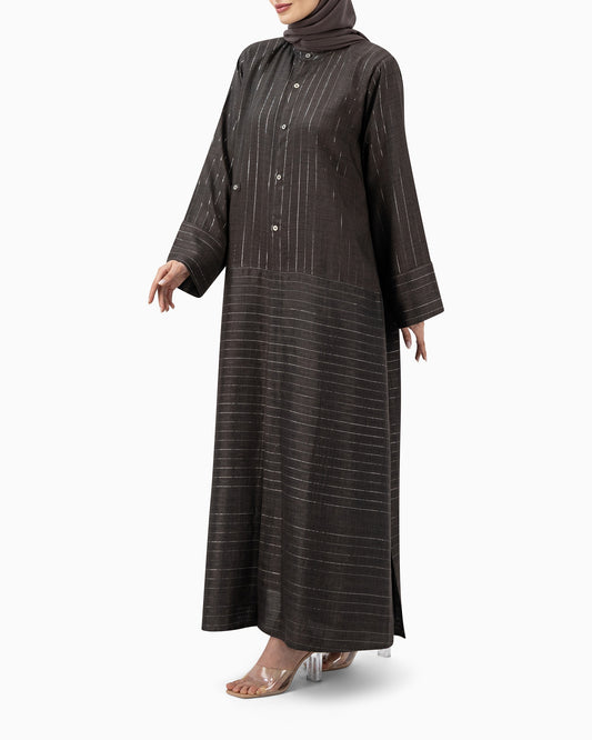 Abaya | Metallic Pinstripe