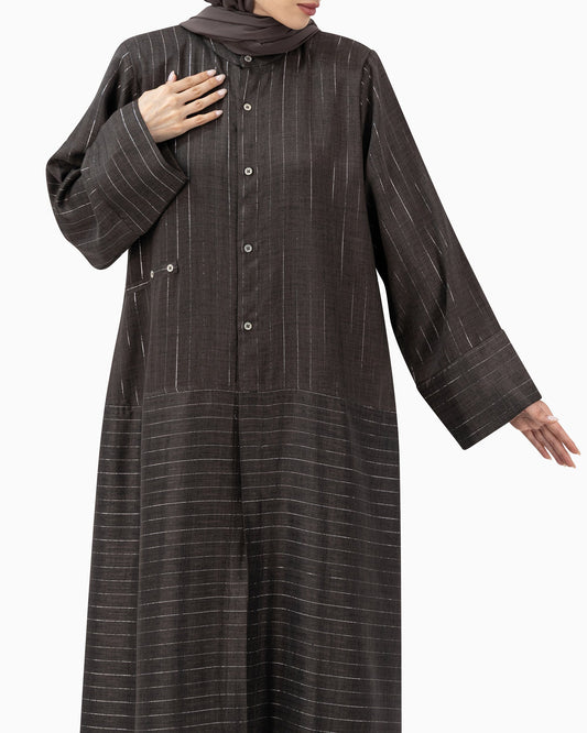 Abaya | Metallic Pinstripe