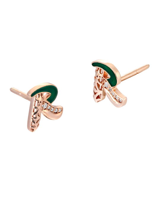 Retro Diamond Stud Earring Letter R