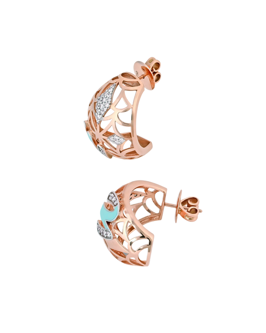 Retro Diamond Earring Letter M