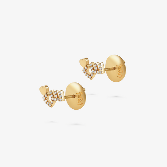 TINY BLING - 18K Gold & Diamonds Letter Earrings