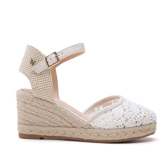 Model wears Kelly White Espadrille