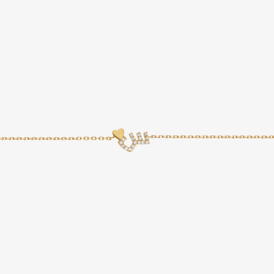 TINY BLING - 18K Gold & Diamonds Letter Bracelet