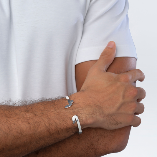SILVER - Two Letters Cuff