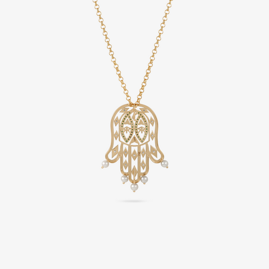 YA EIN - 18K Gold, Diamond & Precious Stone Pendant (ALKAFF) - Large
