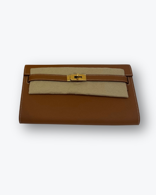Brand New Wallet Bag Kelly To Go Brown Epsom Calfskin 18