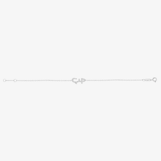 HOBB — 18K Gold & Baguette Diamond “Love” Bracelet