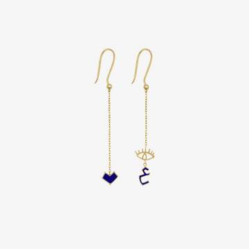 OULA - 18K Gold & Enamel Letter Earrings