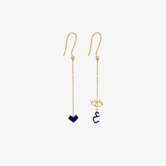 OULA - 18K Gold & Enamel Letter Earrings