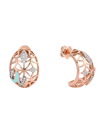 Retro Diamond Earring Letter M