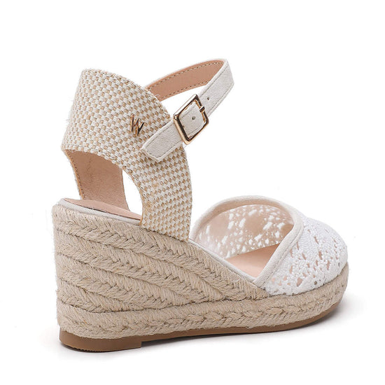 Model wears Kelly White Espadrille