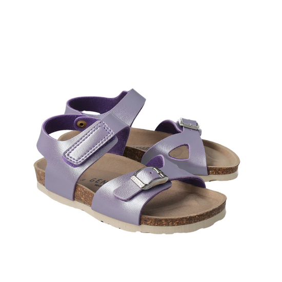 Model wears Melos Shiny Purple