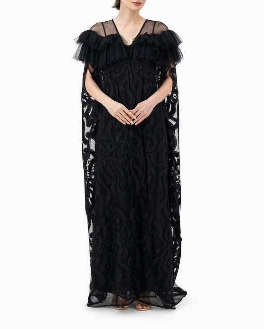 Wedding Abaya | Black Cape