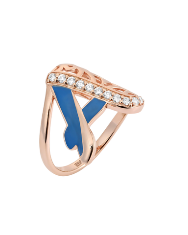 Retro Diamond Ring Letter A