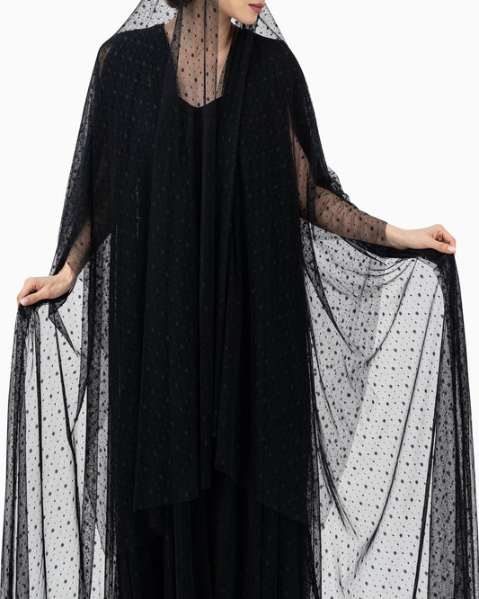 Wedding Abaya | Black Dot