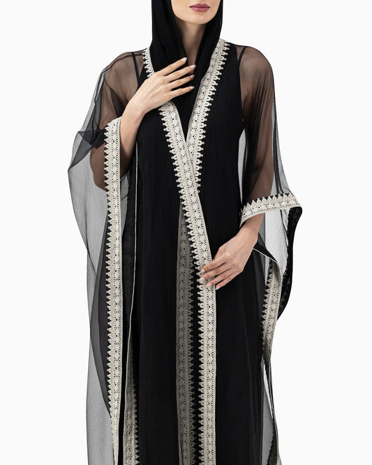 Wedding Abaya | Black and Silver