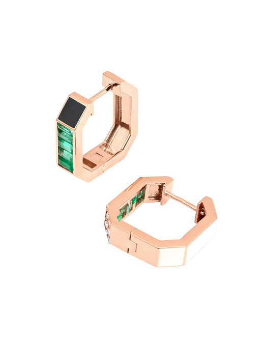 Whatever Emerald & Diamond Hoops