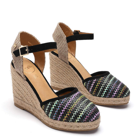 Model wears Joy Black Espadrille