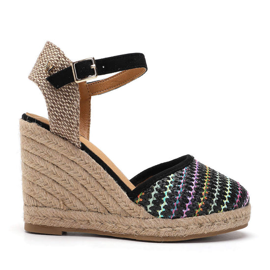 Model wears Joy Black Espadrille