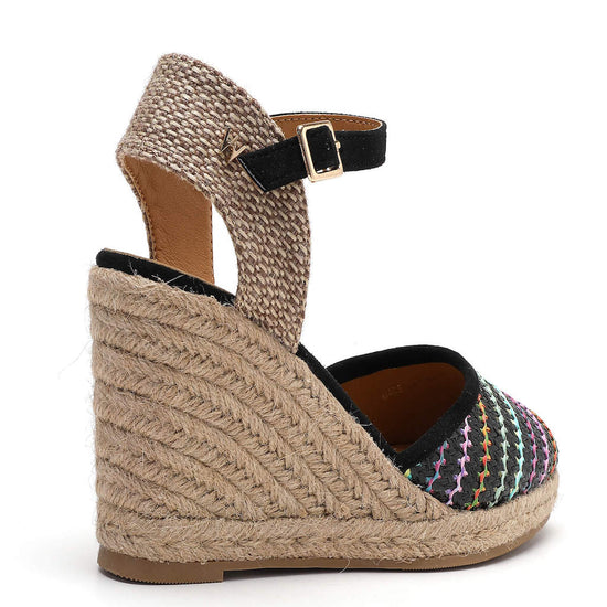 Model wears Joy Black Espadrille