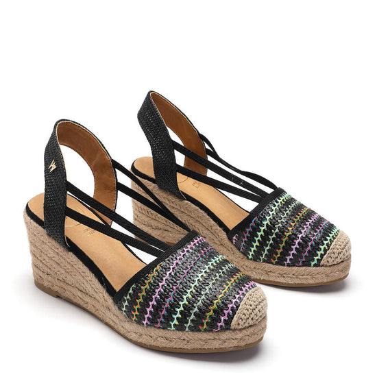 Model wears Emily Black Espadrille