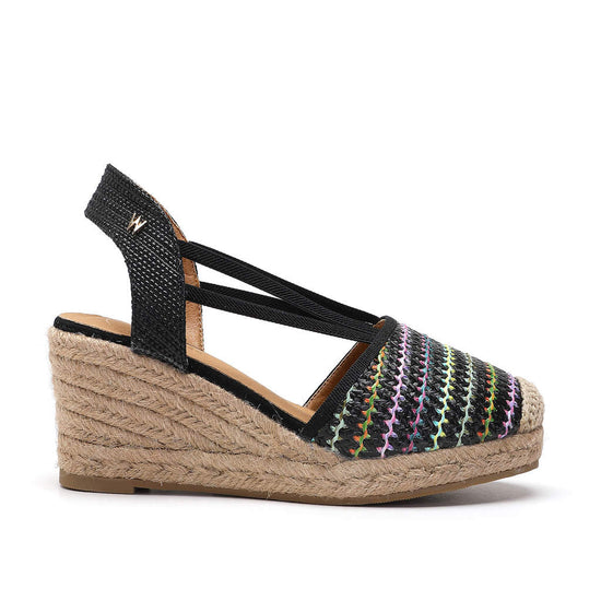 Model wears Emily Black Espadrille