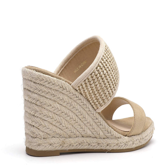 Model wears Ella Taupe Espadrille