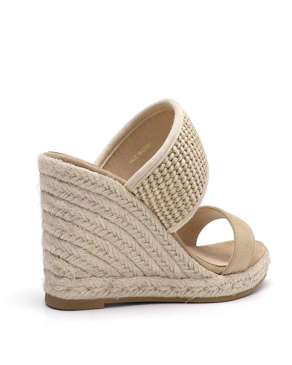 Model wears Ella Taupe Espadrille