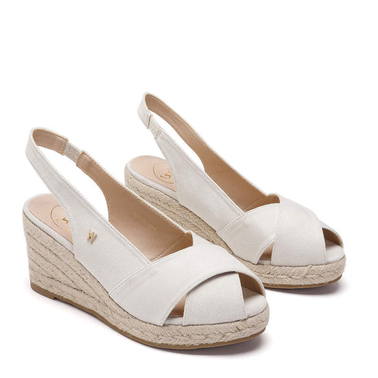 Model wears Zoey Ivory Espadrille