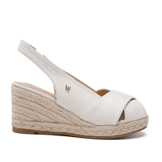 Model wears Zoey Ivory Espadrille