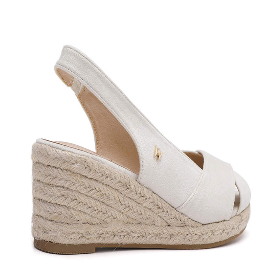 Model wears Zoey Ivory Espadrille