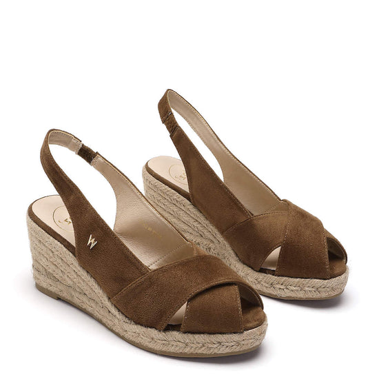 Model wears Zoey Tobacco Espadrille