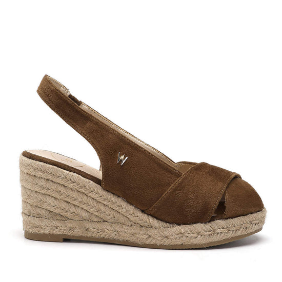 Model wears Zoey Tobacco Espadrille