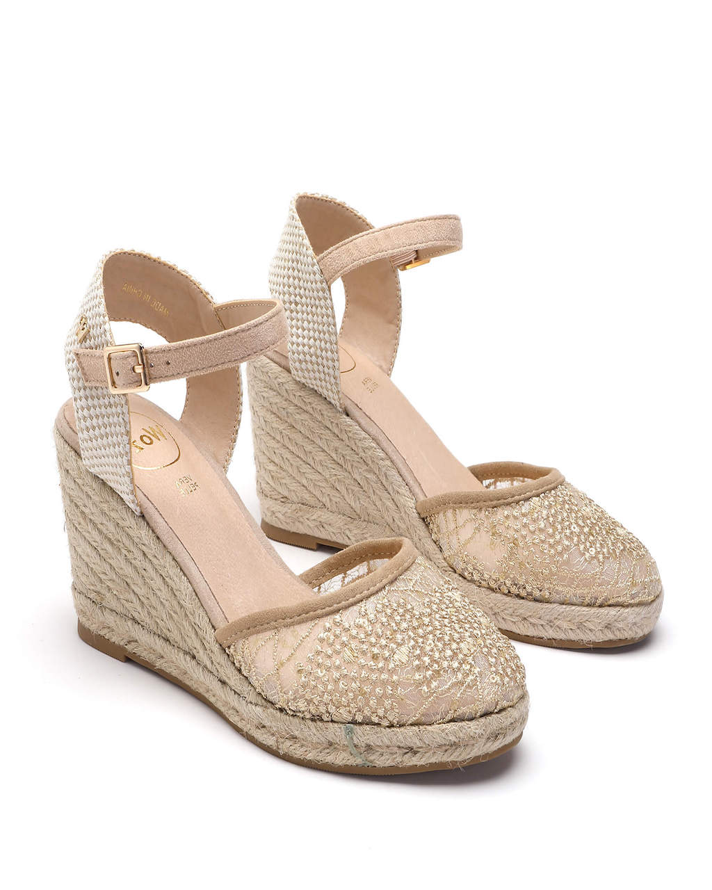 Model wears Joy Beige Espadrille