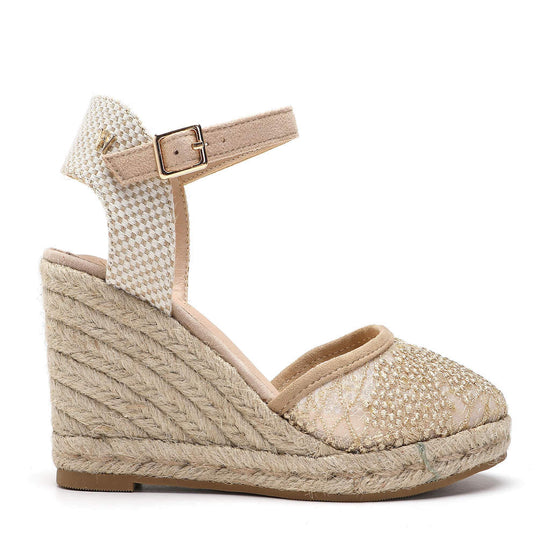 Model wears Joy Beige Espadrille