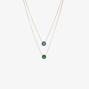 OULA - 18K Gold & Enamel Letter Necklace Double Sided