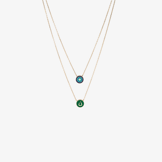 OULA - 18K Gold & Enamel Letter Necklace Double Sided