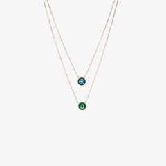 OULA - 18K Gold & Enamel Letter Necklace Double Sided