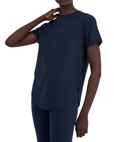 Split Back Tee Dark Navy