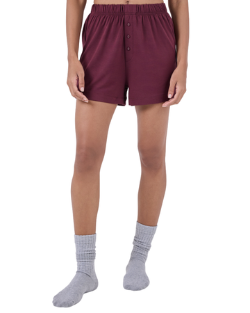 Women Sleep Short Dark Burgundy