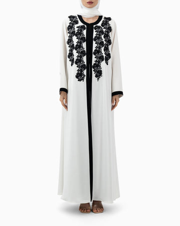 Abaya | White Two Tone