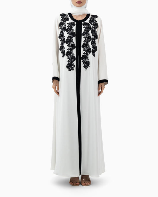 Abaya | White Two Tone