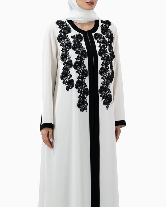 Abaya | White Two Tone