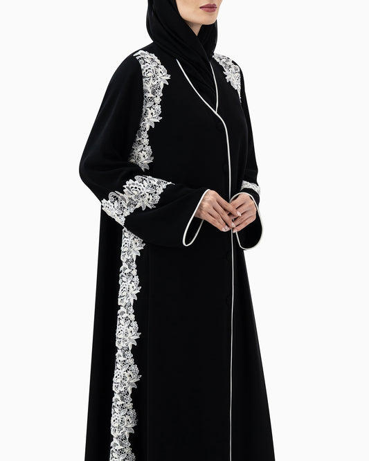 Abaya | Black and White Lace