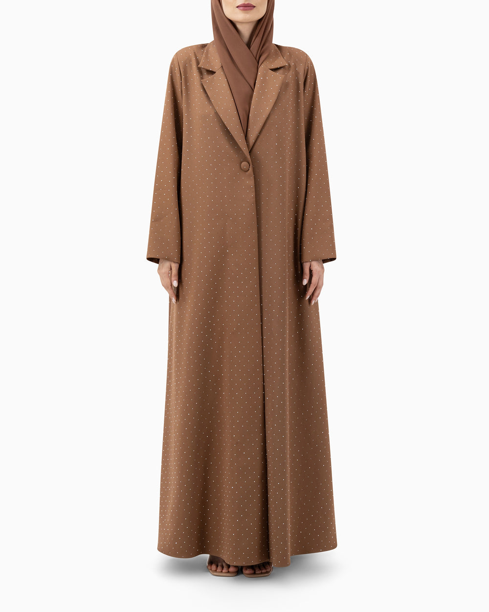 Abaya | Brown Embellished