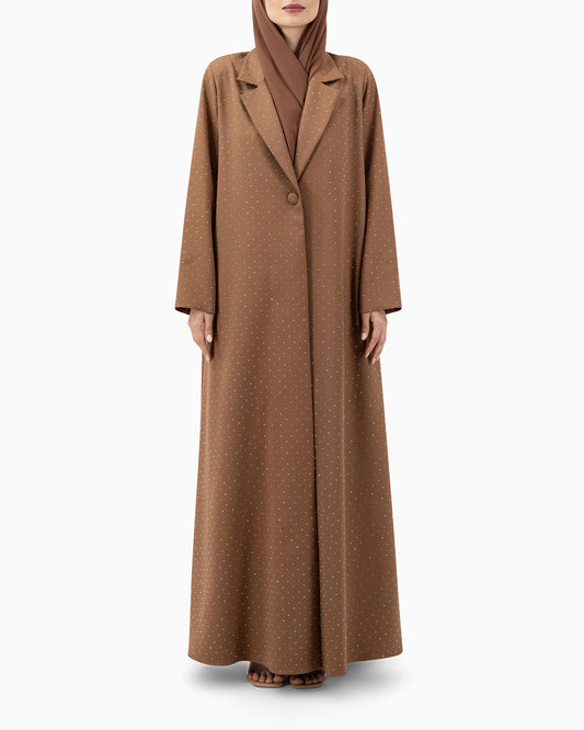 Abaya | Brown Embellished