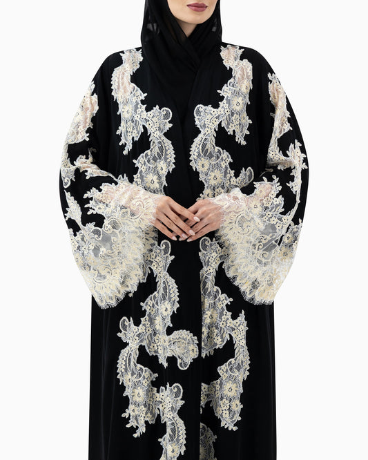 Abaya | Black with Lace