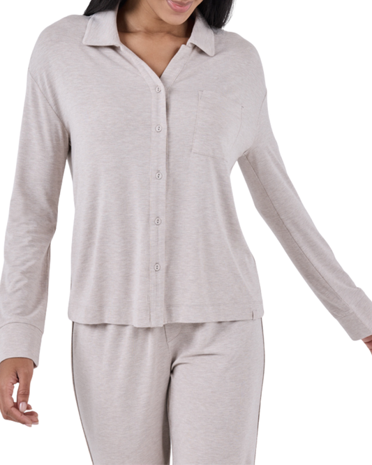 Women Sleep Shirt Oatmeal Heather